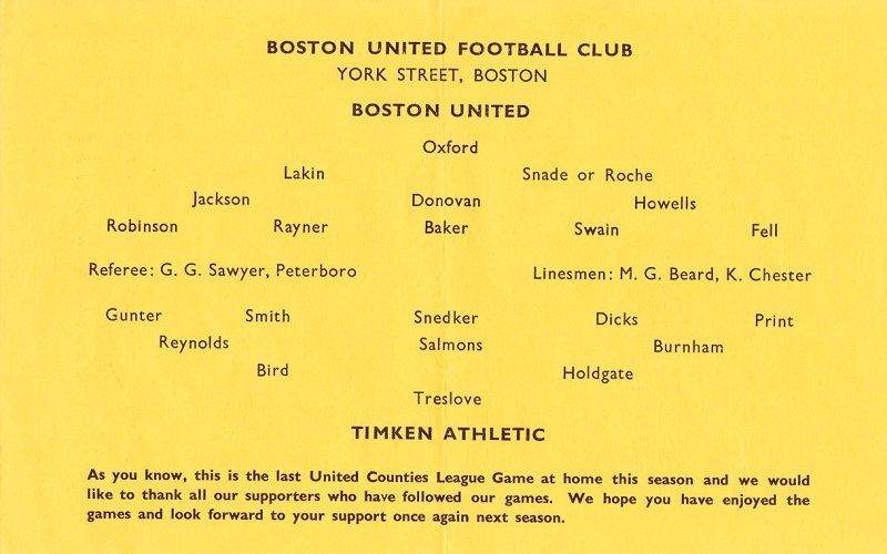 Programme Page 1 - 1965/6