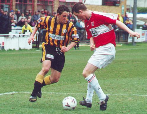 Town goes head to head with a Scarborough defender